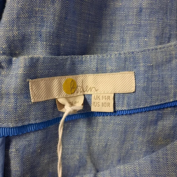 Boden Laurie Dress Women's Size 10R Blue Chambray Linen Casual - Picture 6 of 9